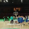 Los jugadores del Real Betis Baloncesto celebran la victoria ante Alimerka Oviedo en la Jornada 10 de Primera FEB.